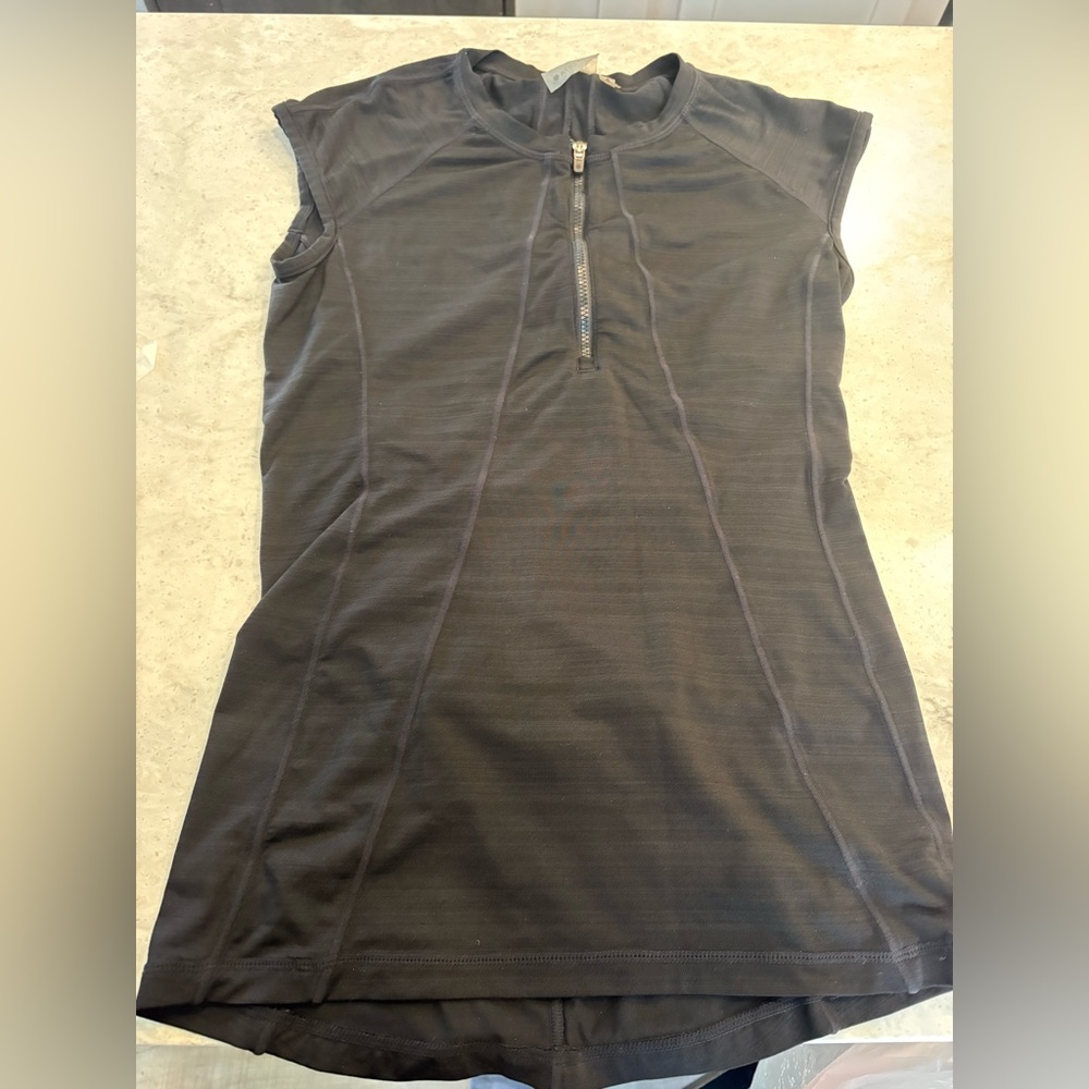 Athleta Charcoal Zip-Up Top